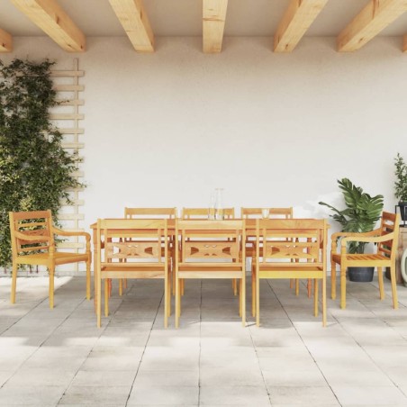 vidaXL Juego de comedor para jardín 9 piezas madera maciza de teca