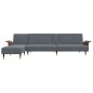 vidaXL Sofá cama en forma de L terciopelo gris oscuro 279x140x70 cm