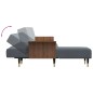 vidaXL Sofá cama en forma de L terciopelo gris oscuro 279x140x70 cm