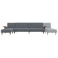 vidaXL Sofá cama en forma de L terciopelo gris oscuro 279x140x70 cm