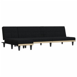 vidaXL Sofá cama en forma de L tela negro 255x140x70 cm