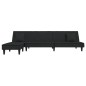 vidaXL Sofá cama en forma de L terciopelo negro 255x140x70 cm vidaXL Sofá cama en forma de L terciopelo negro 255x140x70 cm