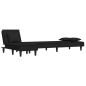 vidaXL Sofá cama en forma de L terciopelo negro 255x140x70 cm vidaXL Sofá cama en forma de L terciopelo negro 255x140x70 cm