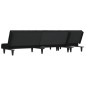 vidaXL Sofá cama en forma de L terciopelo negro 255x140x70 cm vidaXL Sofá cama en forma de L terciopelo negro 255x140x70 cm