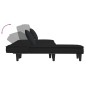 vidaXL Sofá cama en forma de L terciopelo negro 255x140x70 cm vidaXL Sofá cama en forma de L terciopelo negro 255x140x70 cm