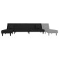 vidaXL Sofá cama en forma de L terciopelo negro 255x140x70 cm vidaXL Sofá cama en forma de L terciopelo negro 255x140x70 cm