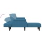 vidaXL Sofá cama en forma de L terciopelo azul 271x140x70 cm vidaXL Sofá cama en forma de L terciopelo azul 271x140x70 cm