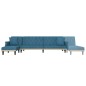 vidaXL Sofá cama en forma de L terciopelo azul 271x140x70 cm vidaXL Sofá cama en forma de L terciopelo azul 271x140x70 cm
