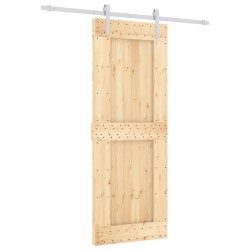 vidaXL Puerta corredera con herrajes madera maciza de pino 80x210 cm