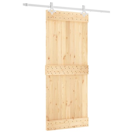 vidaXL Puerta corredera con herrajes madera maciza de pino 85x210 cm