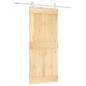 vidaXL Puerta corredera con herrajes madera maciza de pino 90x210 cm vidaXL Puerta corredera con herrajes madera maciza de pino 90x210 cm