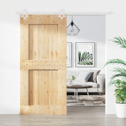 vidaXL Puerta corredera con herrajes madera maciza de pino 95x210 cm