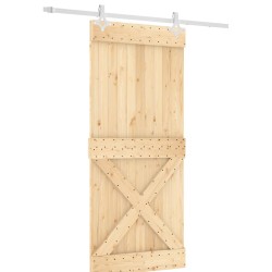 vidaXL Puerta corredera con herrajes madera maciza de pino 90x210 cm