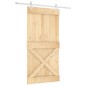 vidaXL Puerta corredera con herrajes madera maciza de pino 100x210 cm vidaXL Puerta corredera con herrajes madera maciza de pino 100x210 cm