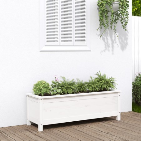 vidaXL Arriate elevado de jardín madera de pino blanco 119,5x40x39 cm
