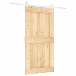 vidaXL Puerta corredera con herrajes madera maciza de pino 100x210 cm