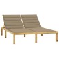 vidaXL Tumbona doble y cojines beige madera pino impregnada vidaXL Tumbona doble y cojines beige madera pino impregnada