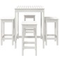 vidaXL Set de mesa y taburetes altos jardín 5 pzas madera pino blanco vidaXL Set de mesa y taburetes altos jardín 5 pzas madera pino blanco