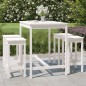 vidaXL Set de mesa y taburetes altos jardín 5 pzas madera pino blanco