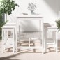 vidaXL Set de mesa y taburetes altos jardín 5 pzas madera pino blanco