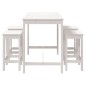 vidaXL Set de mesa y taburetes altos jardín 5 pzas madera pino blanco
