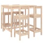 vidaXL Mesa y taburetes altos jardín 5 piezas madera maciza de pino vidaXL Mesa y taburetes altos jardín 5 piezas madera maciza de pino