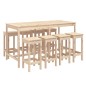 vidaXL Mesa y taburetes altos jardín 9 piezas madera maciza de pino vidaXL Mesa y taburetes altos jardín 9 piezas madera maciza de pino