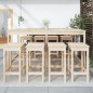 vidaXL Mesa y taburetes altos jardín 9 piezas madera maciza de pino vidaXL Mesa y taburetes altos jardín 9 piezas madera maciza de pino