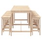 vidaXL Mesa y taburetes altos jardín 9 piezas madera maciza de pino vidaXL Mesa y taburetes altos jardín 9 piezas madera maciza de pino