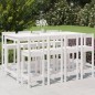 vidaXL Mesa y taburetes altos jardín 9 pzas madera maciza pino blanco vidaXL Mesa y taburetes altos jardín 9 pzas madera maciza pino blanco