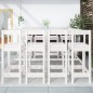 vidaXL Mesa y taburetes altos jardín 9 pzas madera maciza pino blanco vidaXL Mesa y taburetes altos jardín 9 pzas madera maciza pino blanco