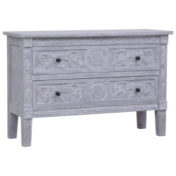 vidaXL Aparador con 2 cajones madera maciza de caoba 90x30x60 cm