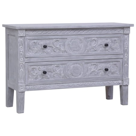 vidaXL Aparador con 2 cajones madera maciza de caoba 90x30x60 cm