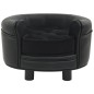 vidaXL Sofá para perros felpa y cuero sintético negro 48x48x32 cm vidaXL Sofá para perros felpa y cuero sintético negro 48x48x32 cm