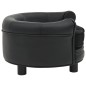 vidaXL Sofá para perros felpa y cuero sintético negro 48x48x32 cm vidaXL Sofá para perros felpa y cuero sintético negro 48x48x32 cm