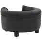 vidaXL Sofá para perros felpa y cuero sintético negro 48x48x32 cm vidaXL Sofá para perros felpa y cuero sintético negro 48x48x32 cm