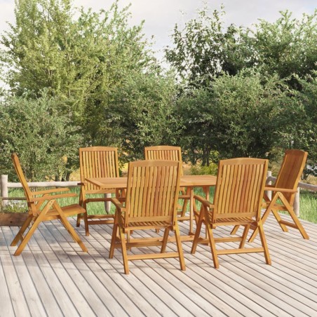 vidaXL Juego de comedor de jardín 7 piezas madera maciza de teca