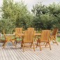 vidaXL Juego de comedor de jardín 7 piezas madera maciza de teca