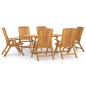 vidaXL Juego de comedor de jardín 7 piezas madera maciza de teca