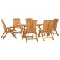 vidaXL Juego de comedor de jardín 7 piezas madera maciza de teca