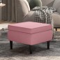 vidaXL Taburete con patas de madera terciopelo rosa vidaXL Taburete con patas de madera terciopelo rosa