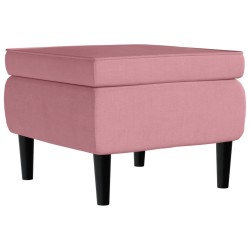 vidaXL Taburete con patas de madera terciopelo rosa