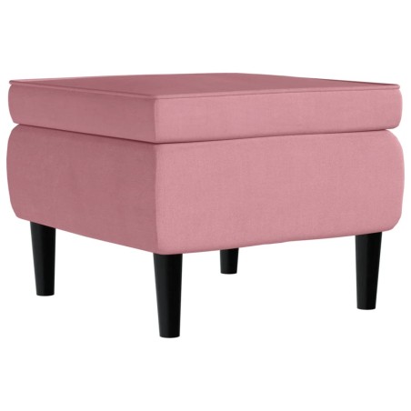 vidaXL Taburete con patas de madera terciopelo rosa