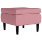 vidaXL Taburete con patas de madera terciopelo rosa vidaXL Taburete con patas de madera terciopelo rosa