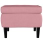 vidaXL Taburete con patas de madera terciopelo rosa vidaXL Taburete con patas de madera terciopelo rosa