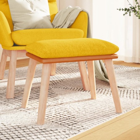 vidaXL Reposapiés tela y cuero sintético amarillo mostaza 45x29,5x35cm