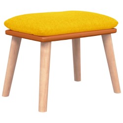 vidaXL Reposapiés tela y cuero sintético amarillo mostaza 45x29,5x35cm