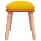 vidaXL Reposapiés tela y cuero sintético amarillo mostaza 45x29,5x35cm vidaXL Reposapiés tela y cuero sintético amarillo mostaza 45x29,5x35cm