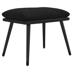 vidaXL Reposapiés tela y cuero sintético negro 45x29,5x35 cm