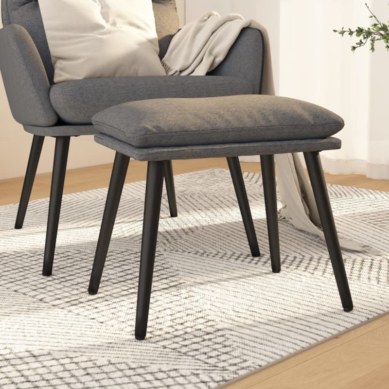 vidaXL Reposapiés de tela gris claro 45x29,5x35 cm vidaXL Reposapiés de tela gris claro 45x29,5x35 cm